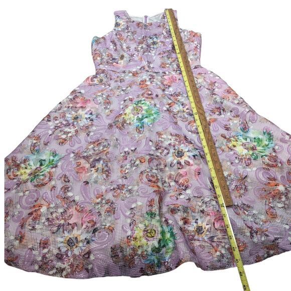 BADGLEY MISCHKA BELLE Nadia Dress Floral Sleeveless A-line Cocktail Lilac Size 6 - Picture 10 of 15